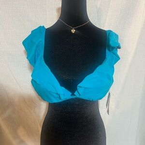 NWT Teal Ruffle Swimsuit Top